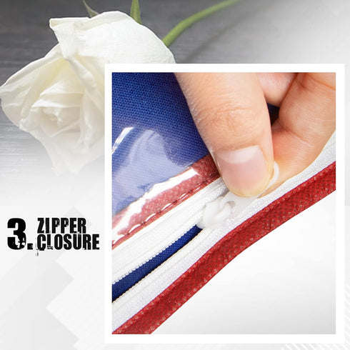 Anley Vinyl Memorial Flag Display Bag with Zipper - Easy Storage and Lightweight - American Veteran USA 5' x9.5' Folded Flags Plastic Bags...