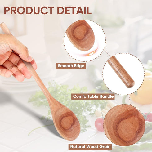4 Pieces Acacia Wooden Spoon 8, 10, 12, 14 Inch Mixing Wooden Utensils Cooking Spoon for Kitchen Mixing Salad Tasting Baking Stirring Serving Food...