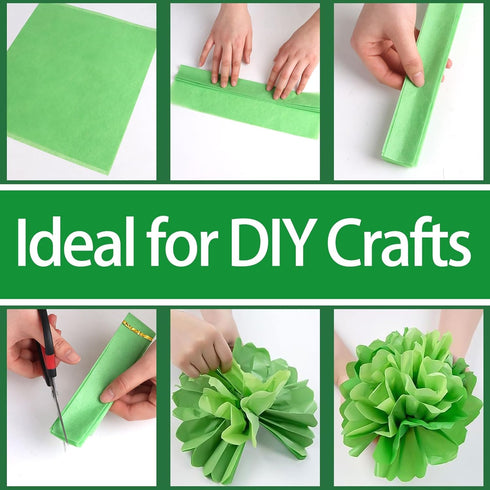 CCINEE 90 Sheets Green Tissue Paper Bulk,Gift Bags Wrapping Paper for DIY Easter St. Patrick's Day Birthday Supplies, 11.8" X 13.8"...