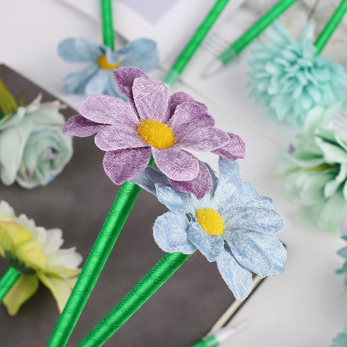Flower Pens, 15 Pieces Valentine Artificial Rose Pens Mixed Floral Pens Gel Ink Pens Ballpoint Pen with for Birthday Party Wedding Mother Girlfrie...