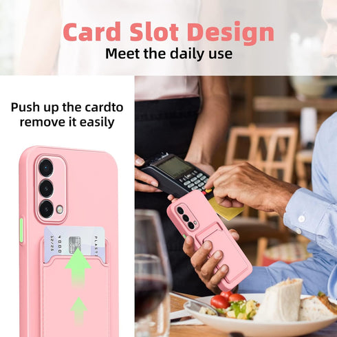for OnePlus Nord N200 5G Case, N200 Phone Case with Minimalist Credit Card Holder Slot TPU Soft TPU Silicone Scratch-Resistant Card Slot Wallet Ca...