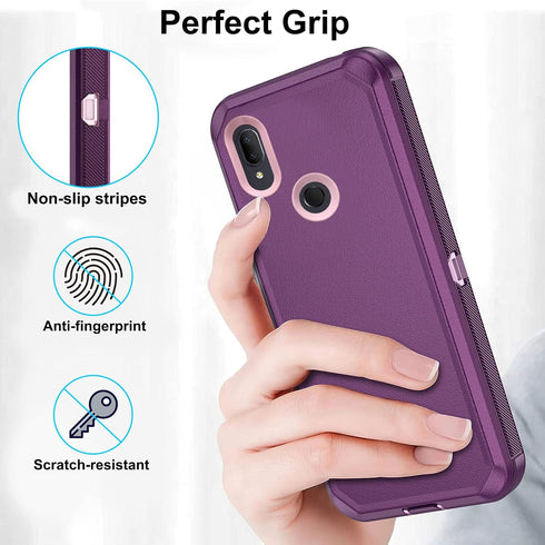 Asuwish Phone Case for Alcatel 3V 2019 Cell Cover Hybrid Rugged Shockproof Hard Protective Drop Proof Full Body Bumper Heavy Duty Mobile Accessori...