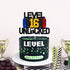 Level 16th Unlocked Sign Cake Topper Happy 16th Birthday Level Up Sixteenth Cake Decorations for Video Game Controller Themed Kids Boy Girl Bday P...