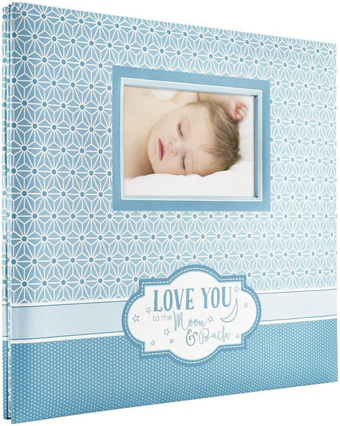 MCS Expandable 10-Page Baby Scrapbook Album with Photo Opening Cover and 12 x 12 Inch Pages, 13.5 x 12.5 Inch, Love You to the Moon and Back...