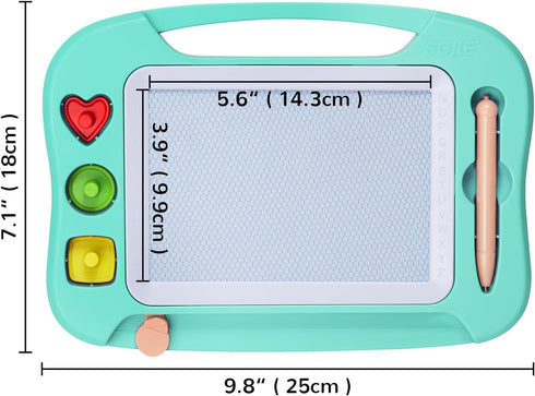 SGILE Magnetic Drawing Board for Kids, Colorful Erasable Doodle Board with Magnet Pen, Painting Sketch Pad with Three Stamps, Travel Toy, Birthday...