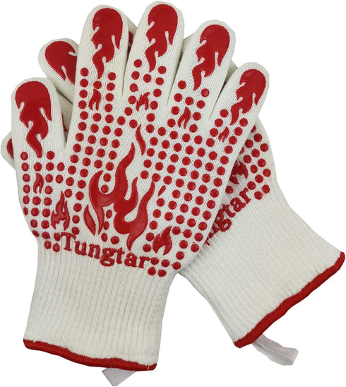 Ove Gloves mit BBQ Heat Proof Oven Mitts 11Inch 1472? guantes para caliente Grill Proof Heat for Men women BBQ Gloves bake Gift Set Cooking Gloves...