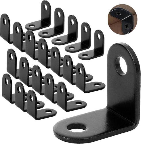 20 PCS L brackets Corner Brace, (1x1 inch, 26x26 mm) Small L Bracket Iron Metal Corner Bracket, 90 Degrees Right Angled Corner Bracket for Wood Sh...