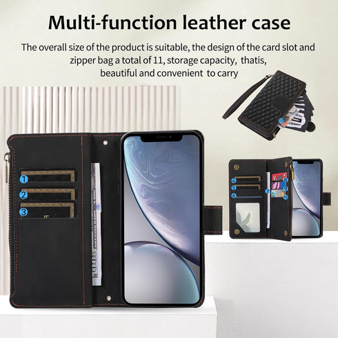 Asuwish Phone Case for iPhone Xs X 10 10s Wallet Cover with Tempered Glass Screen Protector and Wrist Strap Flip Zipper Card Holder Cell iPhoneX i...
