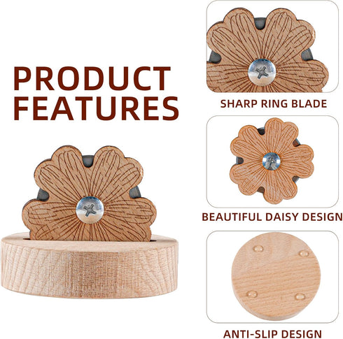 Thread Cutter for Quilting Sewing,Tabletop Yarn Cutter with Blade Saver,Thread Cutting DIY Tools with Anti-slip Stand for Sewing Seam (Daisy)...
