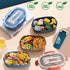 2 Pack Set Bento Box (29oz?and Water Bottle?16oz?for Kids/Adult, Bento Lunch Box with 3 Compartments and Utensils, Leak-Proof, Microwave/Dishwashe...