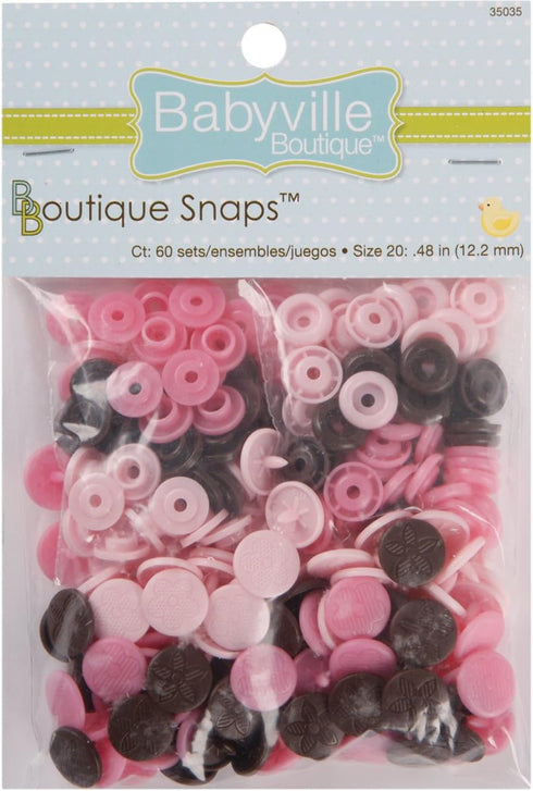 Dritz Babyville Boutique 35035 Snaps, Size 20, Mod Girl Flowers (60-Sets)...
