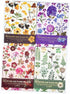 1600PCS Plants Floral Scrapbook Stickers Book Kit Vintage Fern Flowers Purple Green Pink Yellow Transparent Waterproof Stickers for Scrapbooking S...