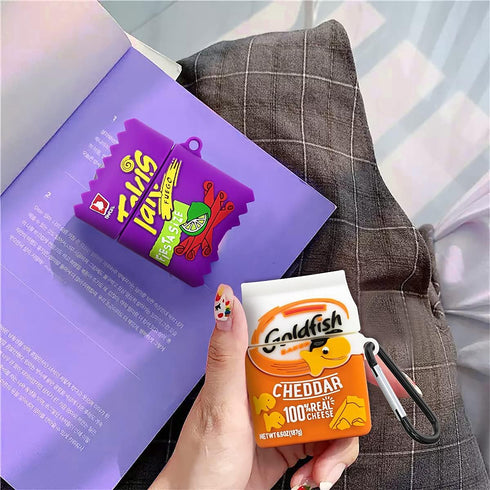 2 Pack for Airpod 2/1 Case, Takis Potato Chips & Goldfish Cookie Airpods Cover, Candy Cute Fun Fashion Food Skin Protective Cover Accessories Soft...