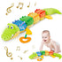 Infant Baby Musical Stuffed Animal Activity Soft Toys with Teether, Multi-Sensory Crinkle, Rattle and Textures, for Tummy Time Newborn 0-3-6-12 Mo...