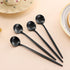 4 PCS 6.7 Inches Satin Black Stainless Steel 18/10 Coffee Spoons,Iced Tea Spoon,Espresso Stirring Spoon,Matte Black SS304 Teaspoons,Dessert Spoon,...