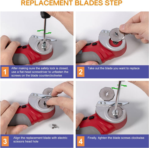 VLOXO WA2300 Blades Replacement Rotary Blades Compatible with VLOXO AT001 Cordless Electric Scissors Electric Cutter Blades(1-1/2")...