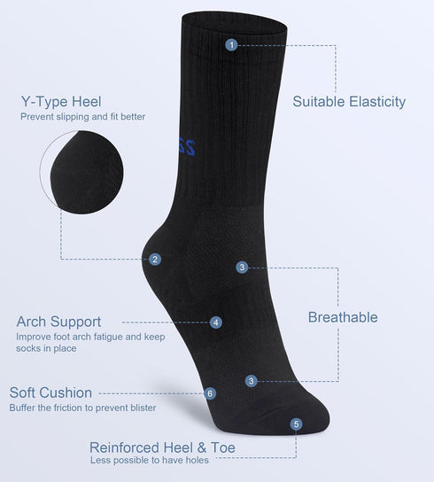 Athletic Socks Running Socks Breathable Crew Socks Print Text on Socks Unisex Sports Socks for Women 3 Pairs...