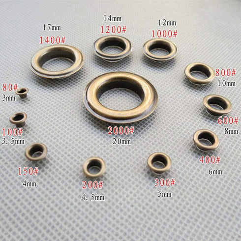 100 Sets Eyelet Punch Die Tool Kits Metal Grommets Kit 150# 4mm Eyelets Hole with Punch Hole Tool and Tool Kits for Leather Craft,Clothes,Purse,DI...