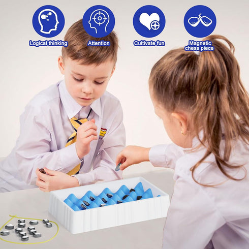 Magnetic Chess Game New Fun Tabletop Game Magnetic Chess Set Battle Board Game Strategy Game with Stones Family Games for Kids and Adults Party Ga...
