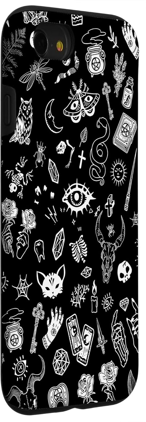 iPhone SE (2020) / 7 / 8 Witchy Gothic Black Spiritual Magic Wicca Mystic Witchcraft Case...