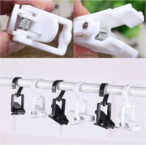 Super Strong Swivel Hanging Hooks - Laundry & Curtain Clips, Clothes Pins - Beach Towel Clips, 4.3-inch, White (10-pack)...