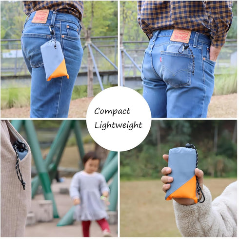 Pocket Picnic Blanket, Sandproof Lightweight Pocket Camping Tarp, 55?x60? Foldable & Fits into Small Bag, Water Resistant Washable Quick Dry Compa...