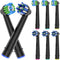 8pcs Replacement Heads Compatible with Oral B Electric Toothbrush, 4pcs Precision Clean and 4pcs Cross Clean Brush Heads, Black...