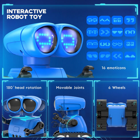TOY Life Rechargeable Remote Control Robot Toys with Auto-Demonstration, Music & LED Eyes. Walkie Talkie Robot Toys for Kids 7 8 12, Kids Robot To...