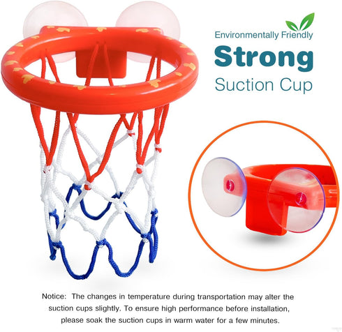 Bath Toys - Bathtub Basketball Hoop for Toddlers and Kids - Bathtub and Shower Toys with 4 Soft Balls, Mold Free and Strong Suction Cup, Fun Bath ...