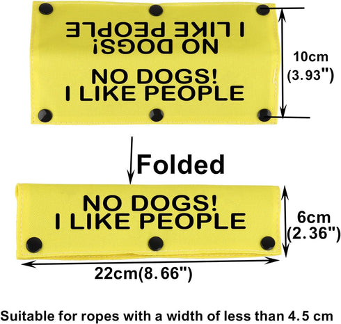 Funny Dog Leash Sleeve No Dogs!I Like People Dog Leash Wrap Alert Hanging Sleeve Pet Birthday Gift (I Like People-YE Sleeve)...