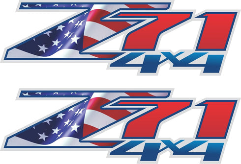 z71 4x4 Decals, Bedside Sticker for Chevy Truck (2007-2013) 1500 2500 HD, USA Flag (Peel & Stick) Easy Installation...