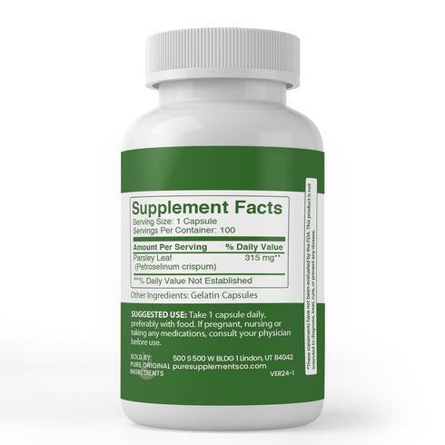 PURE ORIGINAL INGREDIENTS Parsley, (100 Capsules) Always Pure, No Additives Or Fillers, Lab Verified...