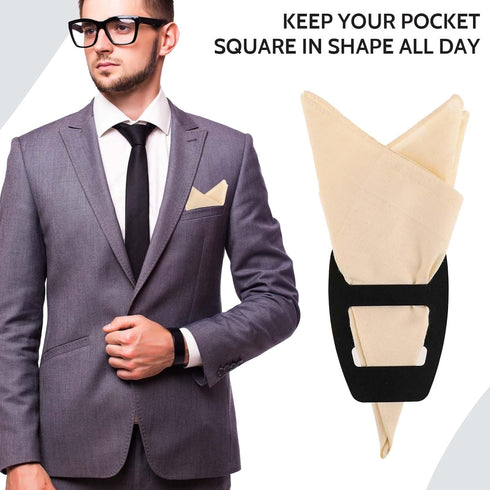 2 Pack Assorted Pocket Square Holder for Men Prefolded Silk Square Scarf Tuxedos Suits Dinner Jackets Organizer Accessories...