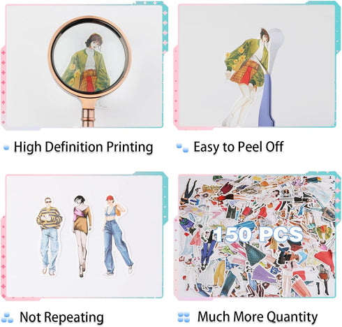 150Pcs People Stickers for Journaling Supplies, Scrapbooking Junk Journal Kit for, Scrapbook Stickers Bullet Adults Friends Scrap Booking Supplys ...