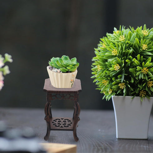 PRETYZOOM Plant Stand Indoor Wooden Flower Stand Planter Stand Plant Shelf Side Table with Lower Shelf End Table Nightstand for Living Room Balcon...