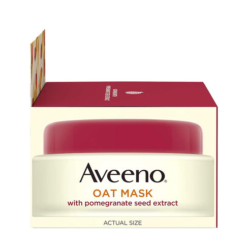 Aveeno Oat Face Mask with Pomegranate Seed Extract, Kiwi Water, and Prebiotic Oat, Hydrating Full Face Mask for Glowing Skin, Paraben Free, Phthal...
