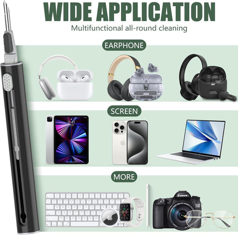 ?1 Pack? Airpods Earbuds Cleaner Kit for Airpods Pro 1 2 3,Cleaning Kit Pen Shape with Soft Brush Flocking Sponge Tool for Bluetooth Earphones Hea...