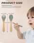 10 Pieces Bamboo Baby Spoons & Baby Forks Set, Chewable Baby Utensils for Self-Feeding, Bamboo and Silicone Baby Utensils, Kids Utensils for Over ...