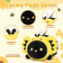 Cute Black Axolotl Bee Plush, Kawaii Plushies Honeybee Stuffed Toy, Axolotl Plushie with Bee Outfit Costume, Animal Hugging Cuddly Pillow, Soft Sq...