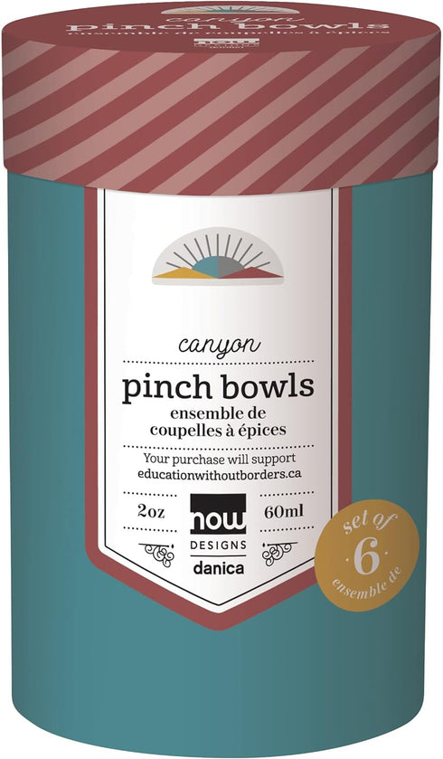 Now Designs Canyon Ceramic Pinch Bowl Set, Soy Sauce Dish, Set of 6, 2 oz...