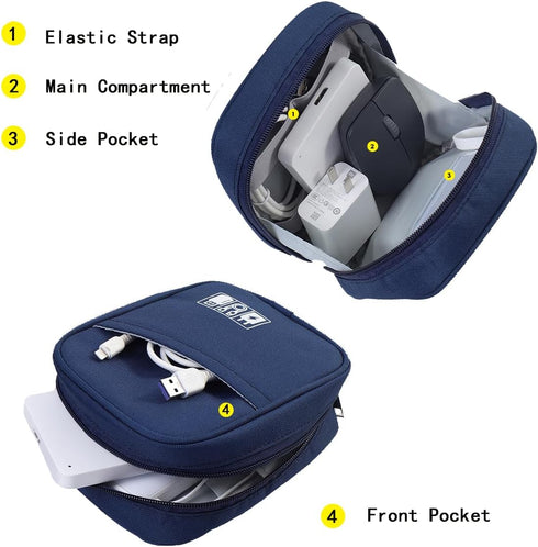 Storage Pouch for Small Electronics and Accessories,Tech Bag,Electronic Organizer Case Compatible with MacBook Laptop Charger,Mouse,Cables,Hub,Pow...