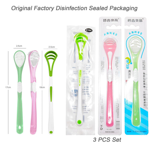 Tongue Scraper for Adults Kids, Tongue Cleaner for Oral Care, Silicone Tongue Brush Double-Side, Oral Scrapers for Reduce Bad Breath (3 Pack)...