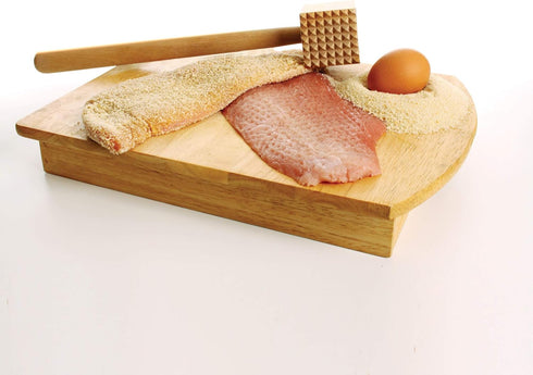 HIC Kitchen Wooden Meat Tenderizer Mallet Marinating Prep Tool, Double Sided, FSC-Certified Beechwood, 12.5-Inches...