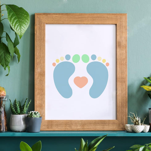 FINGERINSPIRE Footprint Stencil Template 11.6x8.3 inch Plastic Baby Shower Footprint Pattern Drawing Painting Stencils Rectangle Reusable Stencils...