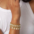 adoyi Gold Bracelets for Women Beaded Bracelet 14K Gold Plated Bracelet Stack Strand Stretch Bead Ball Bracelet Set Stackable Bracelet Adjustable ...