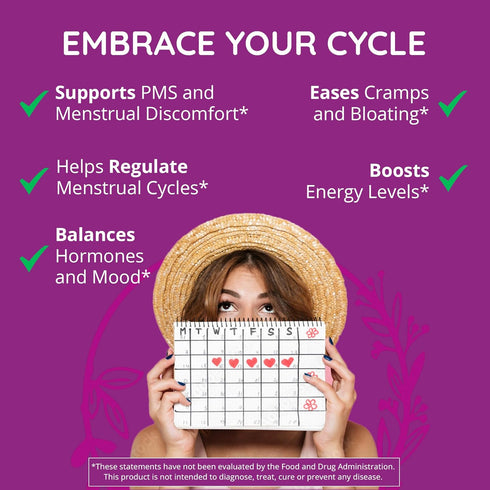 Hormone Balance for Women – PMS Support Supplement, Menopause & Perimenopause | Bloating Relief, Menstrual Cramp, Mood, PMDD | Chasteberry Supplem...