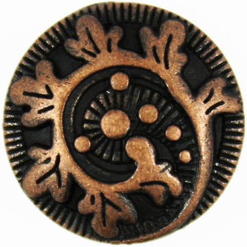 Bezelry 12 Pieces Fern Crozier Metal Shank Buttons. 15mm (19/32 inch) (Antique Copper)...