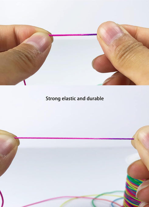 Elastic Beading Cords 100m Elastic String for Bracelets Rainbow 1mm Elastic Cord Pony Beads Crafts Pony Beading Thread Stretch String Craft Cord P...