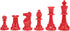 WE Games Color Bright Plastic Staunton Tournament Chess Pieces with 3.75 in. King - Half Chess Set of Chess Pieces Only, Red...