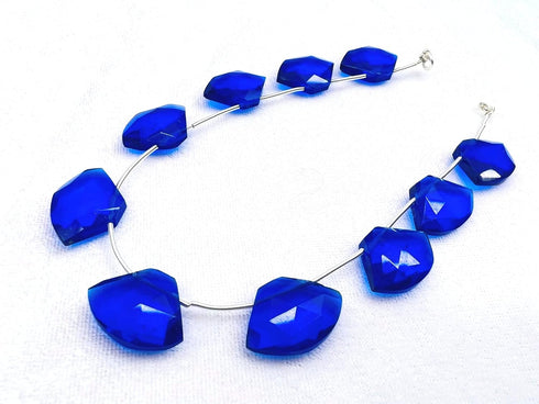 1 Strand Blue Sapphire Quartz 10 Pcs Beads Size 19x14mm Fancy Shape Cut Faceted Beads for Jewellery Making, Beading & Craft Supplies KCRAFTS-RK_k4...